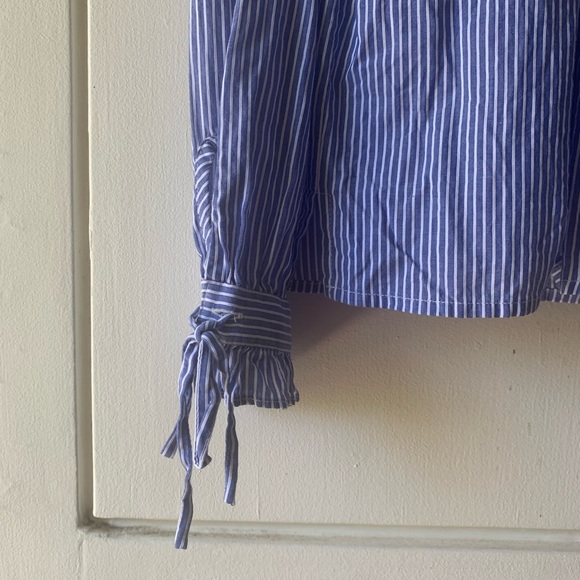 Alex Mill Blue Striped Button Up Blouse - Picture 3 of 5